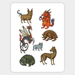 Ugly Medieval Dogs. Funny look at dogs from mythic ancient medieval times. Magnet